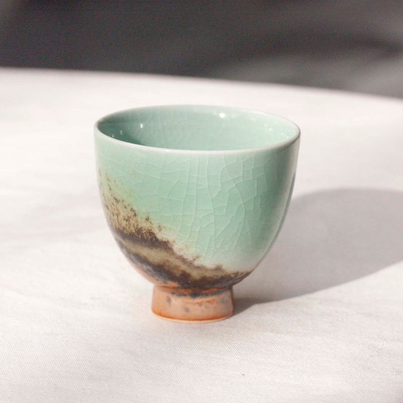 Watercolor 'Turquoise Earth' Tea cup 70ml  Teaware- Cha Moods