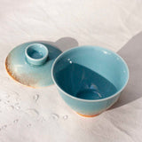 Watercolor 'Turquoise metal' Ceramic Gaiwan 160ml  Teaware- Cha Moods