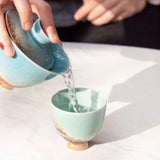 Watercolor 'Turquoise metal' Ceramic Gaiwan 160ml  Teaware- Cha Moods