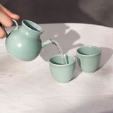 Watercolor 'Matte Turquoise' Tea cups 50ml  Teaware- Cha Moods
