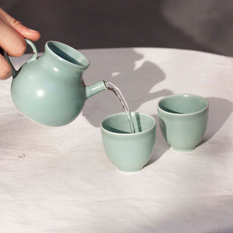 Watercolor 'Matte Turquoise' Tea cups 50ml  Teaware- Cha Moods
