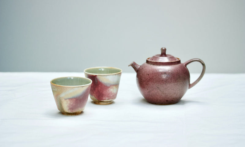 Watercolor 'Coccineous' Tea cups 100ml  Teaware- Cha Moods