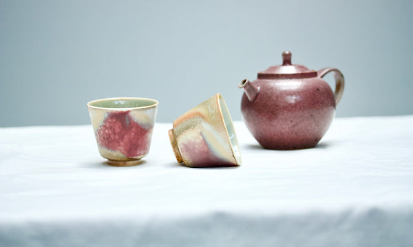 Watercolor 'Coccineous' Tea cups 100ml  Teaware- Cha Moods