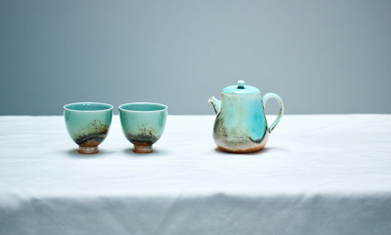 Watercolor 'Turquoise Lagoon' Teapot 200ml  Teaware- Cha Moods