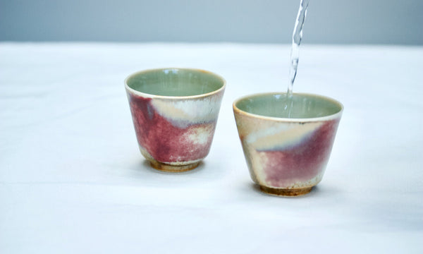 Watercolor 'Coccineous' Tea cups 100ml  Teaware- Cha Moods