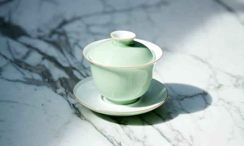 Jingdezhen Morandi Color Suite Porcelain San Cai Gaiwan 180ml Green Teaware- Cha Moods