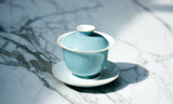 Jingdezhen Morandi Color Suite Porcelain San Cai Gaiwan 180ml Azure Teaware- Cha Moods
