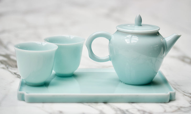 Lotus Pond Porcelain Teaware Set Azure Teaware- Cha Moods