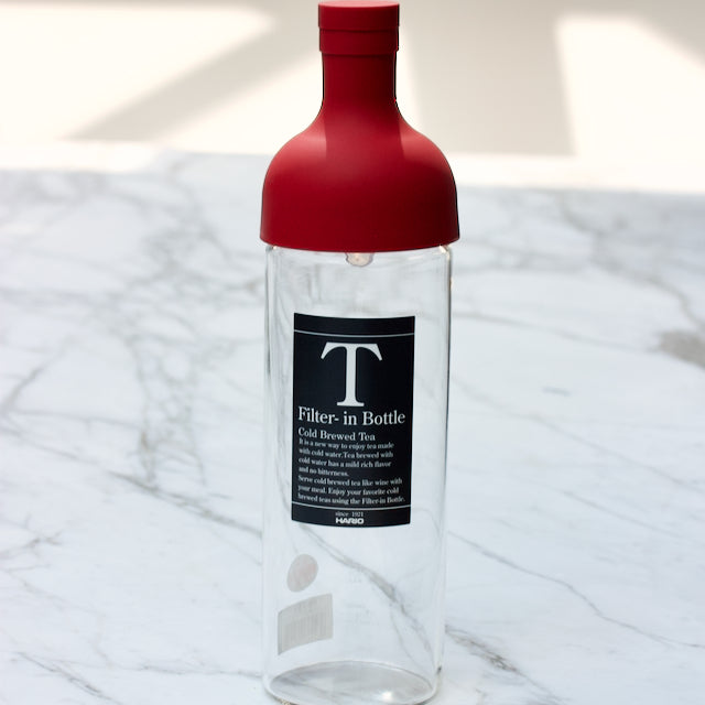Hario Cold Brew Tea Bottle with Filter 750-800ml Red 750ml Teaware- Cha Moods