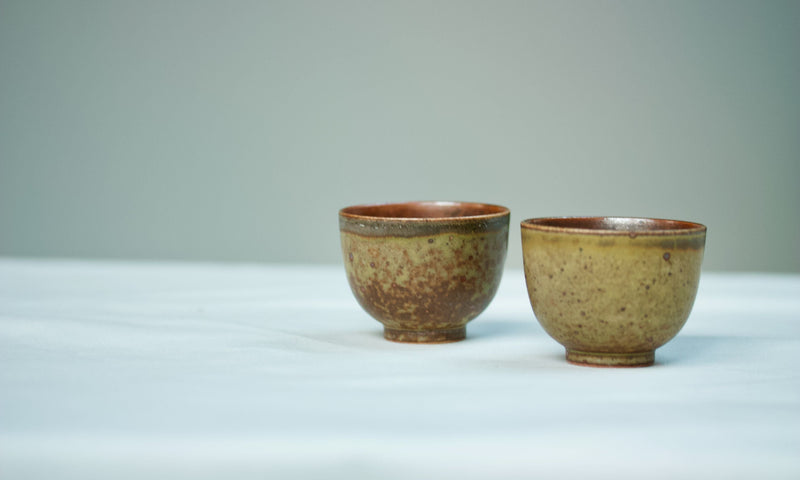 Watercolor 'Forest Green' Cups 75ml pumpkin Teaware- Cha Moods