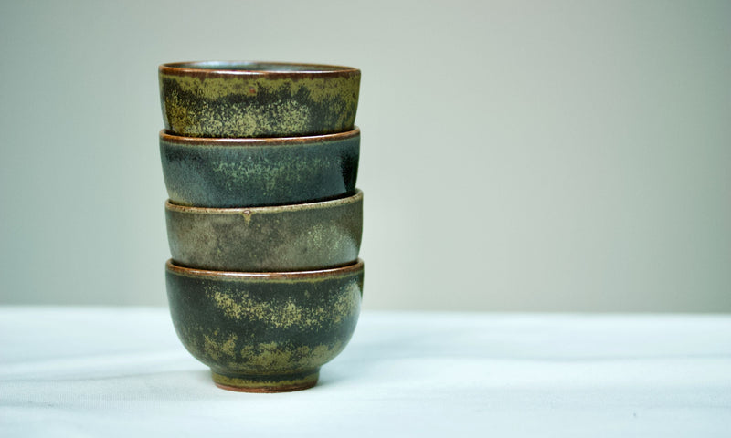 Watercolor 'Forest Green' Cups 75ml  Teaware- Cha Moods